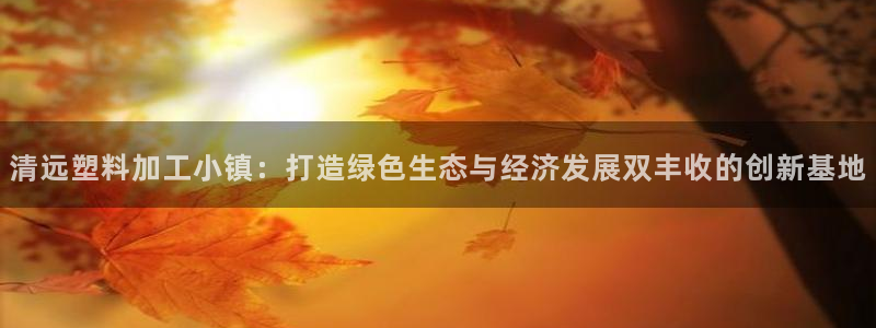 太阳集团网站1088vip：清远塑料加工小镇：打造绿色生态与